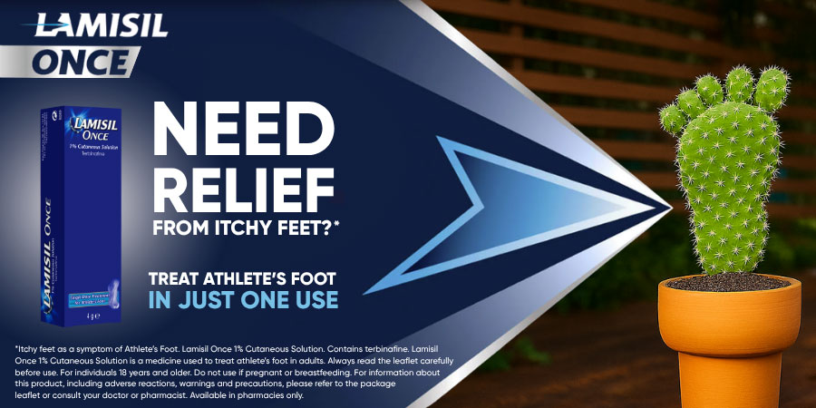 Treat athlete’s foot in just one use with Lamisil Once